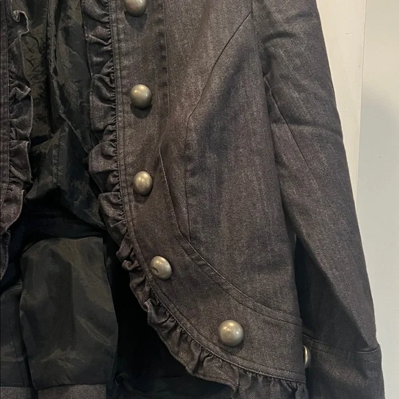 JohnPaulRichard Black Ruffled Blazer - Picture 4 of 9